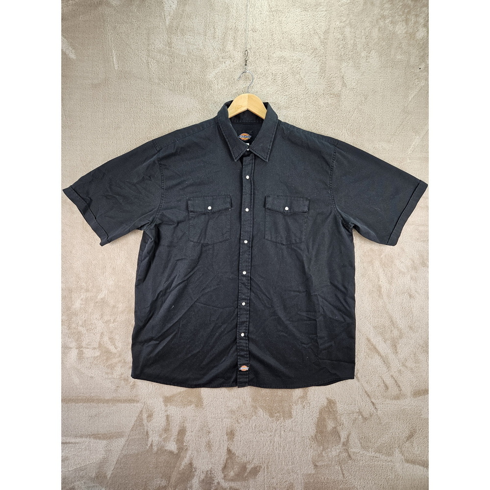 Dickies Pearl Snap Buttons Short Sleeve Button-Down Work Shirt Size XXL